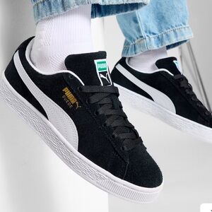 Puma Suede Black and White Sneakers